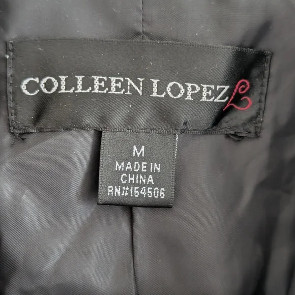 NWOT Colleen Lopez Black Faux Leather Jacket with Floral Embroidery - Picture 6 of 11